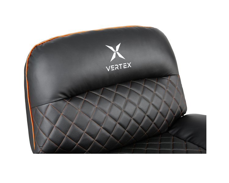 Gaming Chair: Vertex Throne Gaming Sofa Black/Orange PVC